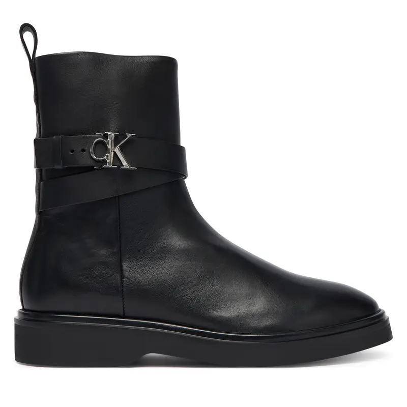 Stivaletti Calvin Klein Ankle Boot W/ Metal Logo HW0HW02663 Nero