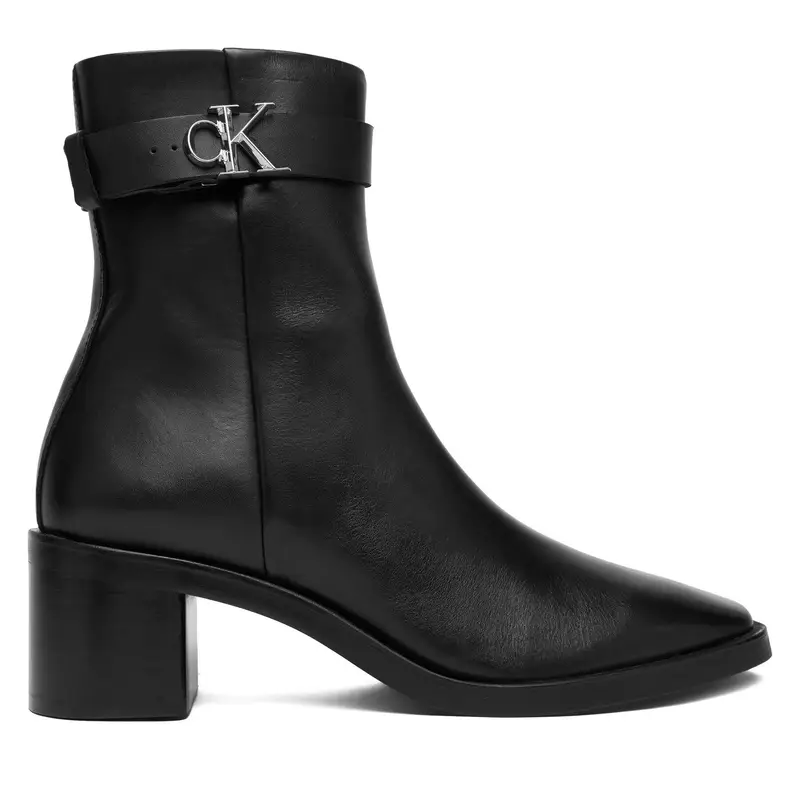 Stivaletti Calvin Klein Block Heel Boot W/ Metal Logo HW0HW02591 Nero