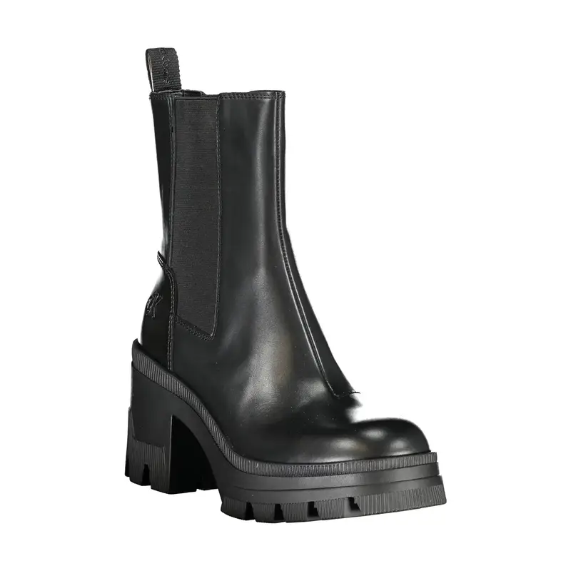 Stivaletti Pelle Donna Nero Stampa Logo miniatura 2