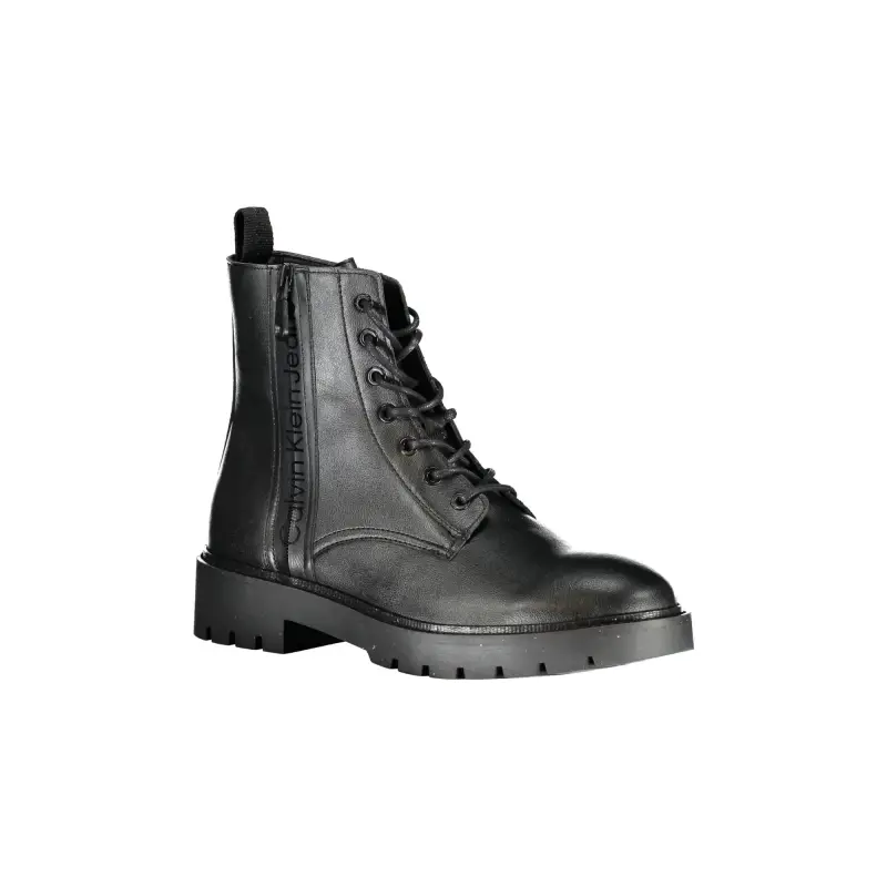 Stivaletti Uomo Neri con Lacci e Zip Laterale / Nero miniatura 2