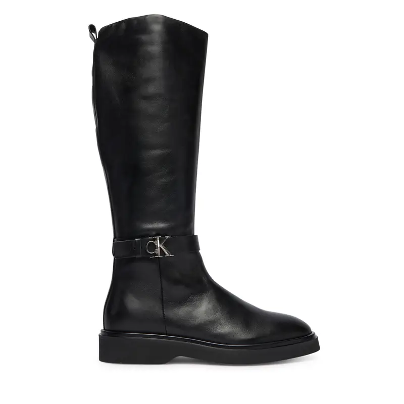 Stivali Calvin Klein Knee Boot W/ Metal Logo HW0HW02665 Nero