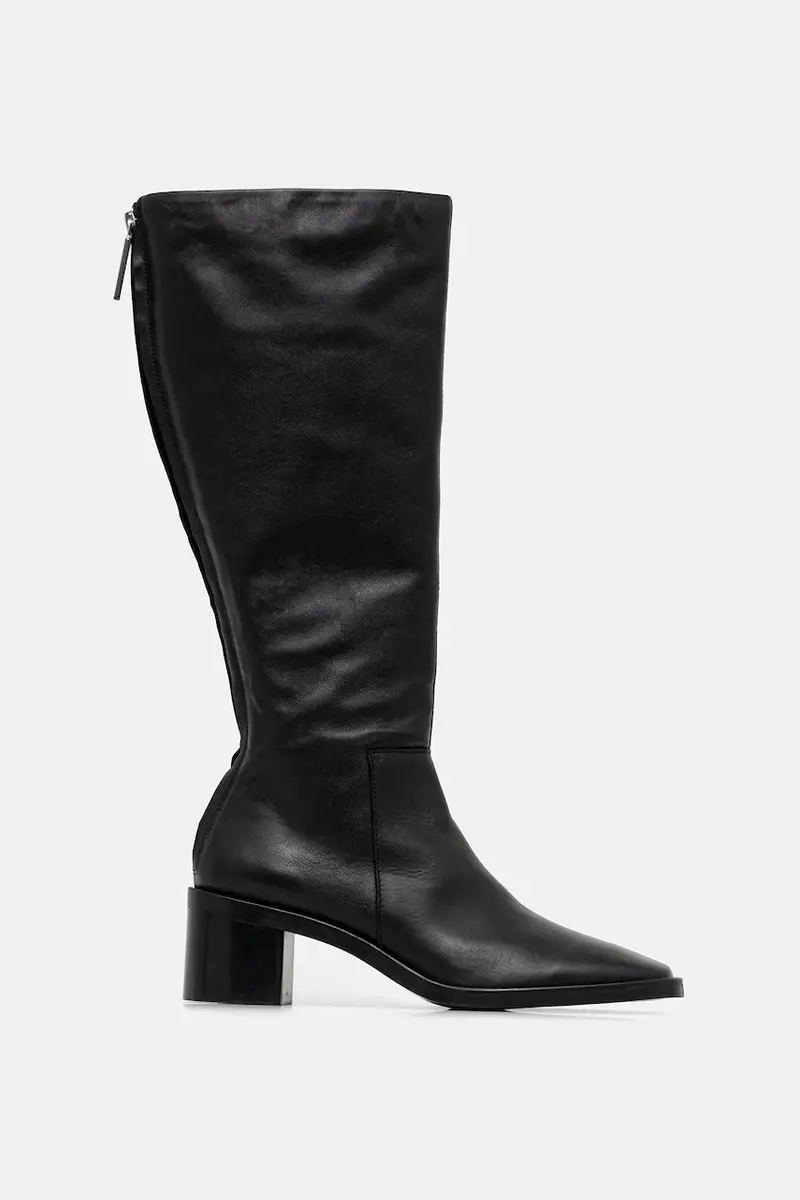 stivali in pelle BLOCK HEEL KNEE BOOT LTH donna colore nero HW0HW02812 miniatura 2