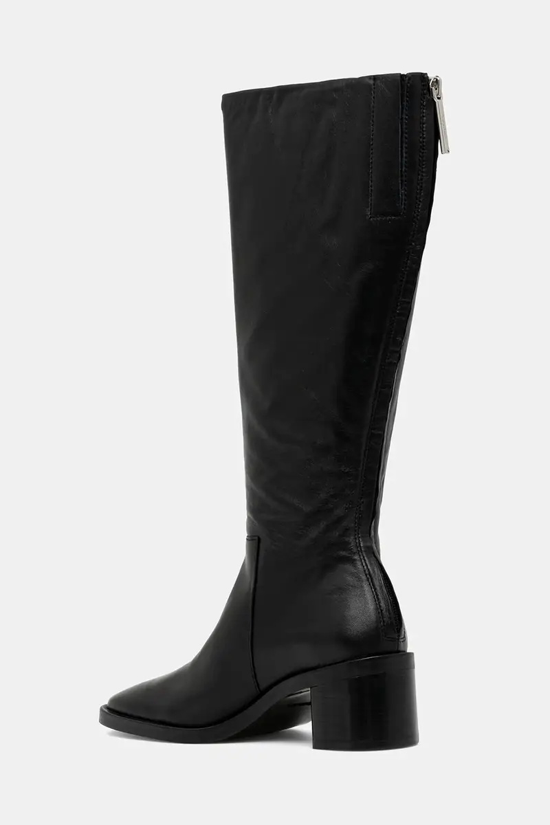 stivali in pelle BLOCK HEEL KNEE BOOT LTH donna colore nero HW0HW02812 miniatura 3