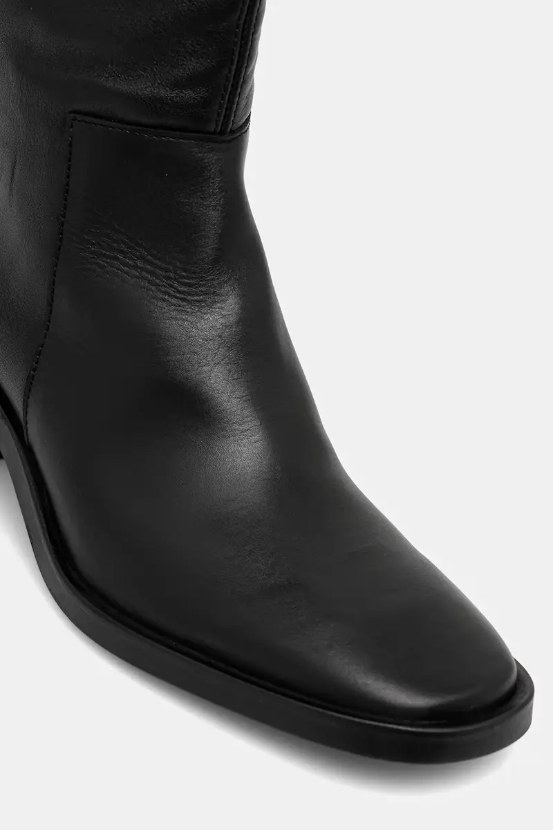 stivali in pelle BLOCK HEEL KNEE BOOT LTH donna colore nero HW0HW02812 miniatura 4