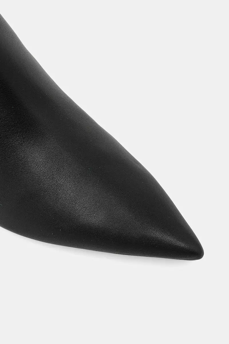 stivali in pelle ESS KITTEN HEEL LONG BOOTS donna colore nero HW0HW02690 miniatura 4