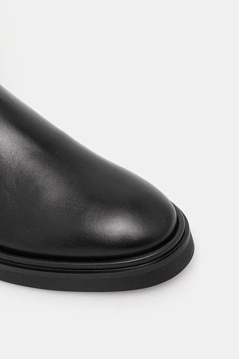 stivali in pelle KNEE BOOT W/ METAL LOGO donna colore nero HW0HW02665 miniatura 4