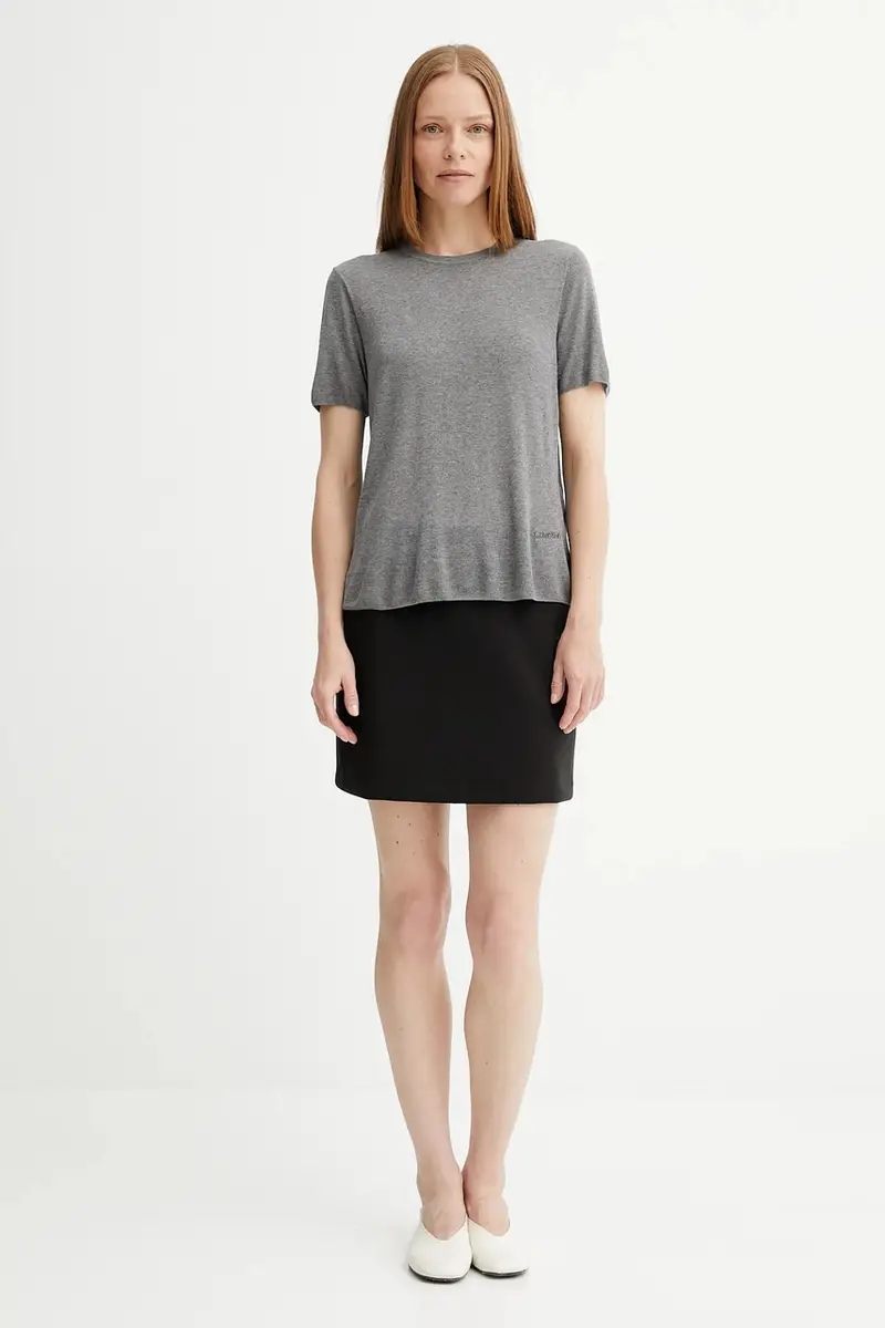 Calvin Klein T-shirt Donna Grigio 3137822 miniatura 2