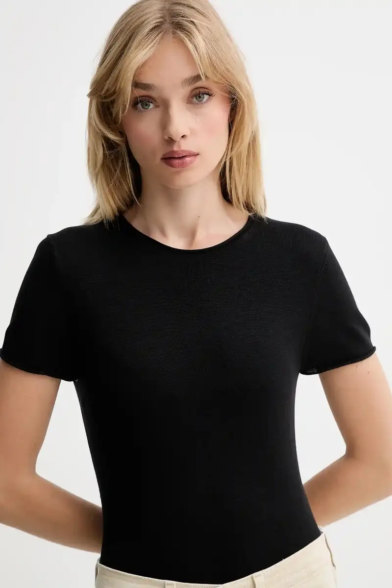 Calvin Klein T-shirt Donna Nero 3644739 miniatura 4