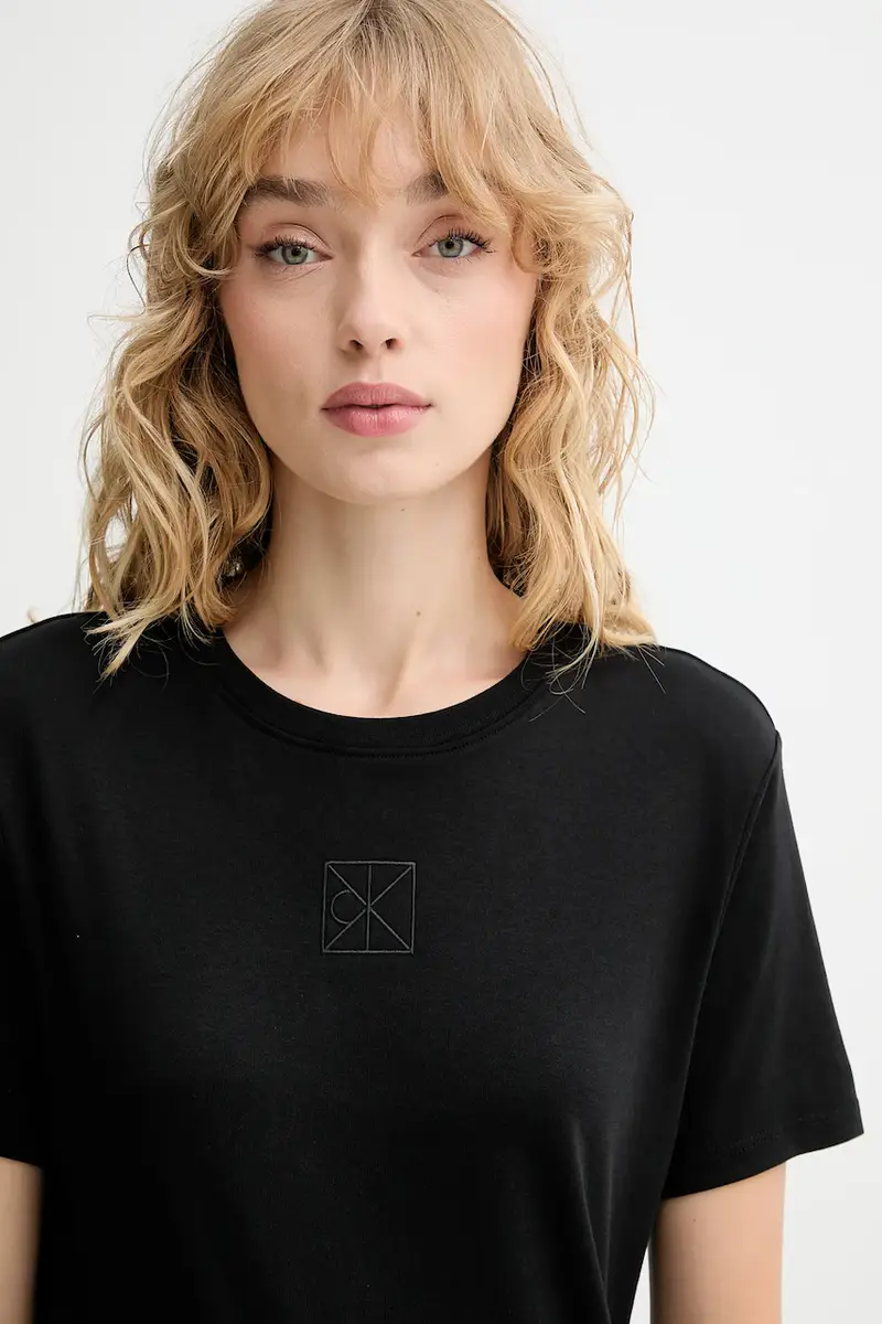 Calvin Klein T-shirt Donna Nero 3153295 miniatura 4