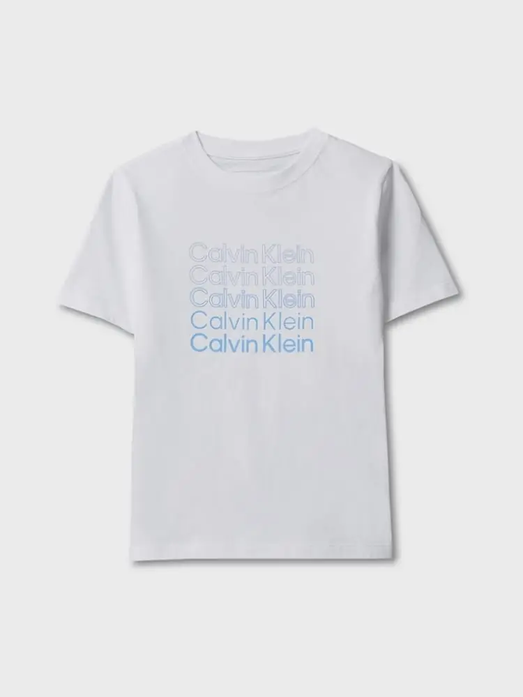 Calvin Klein t-shirt kids/junior in cotone bianco con stampa logo