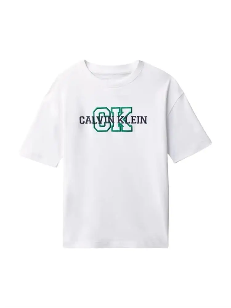 Calvin Klein t-shirt kids/junior in cotone biancop con logo