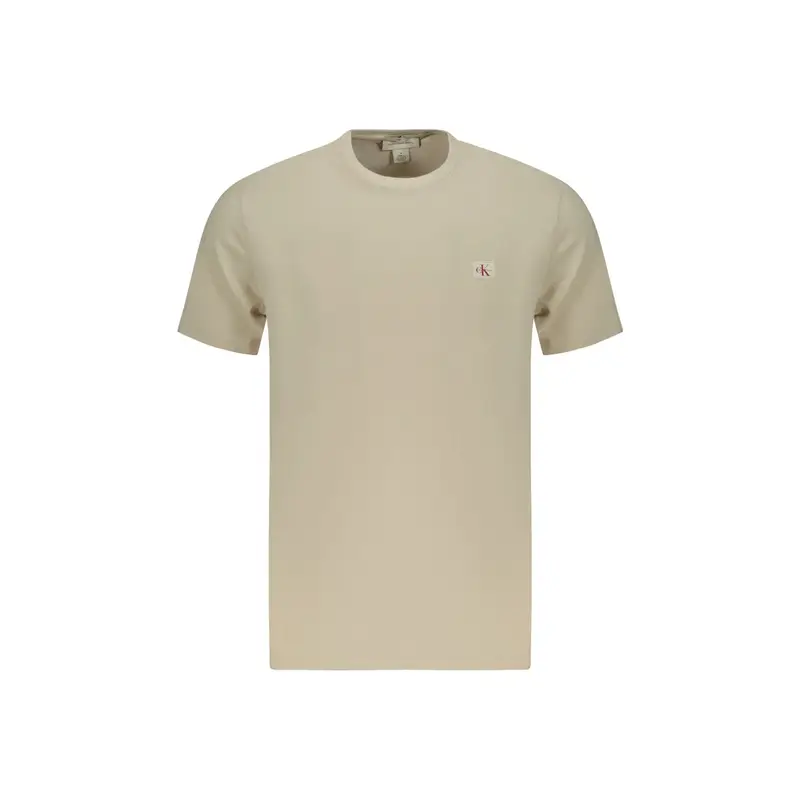 T-Shirt Maniche Corte Uomo Beige Logo