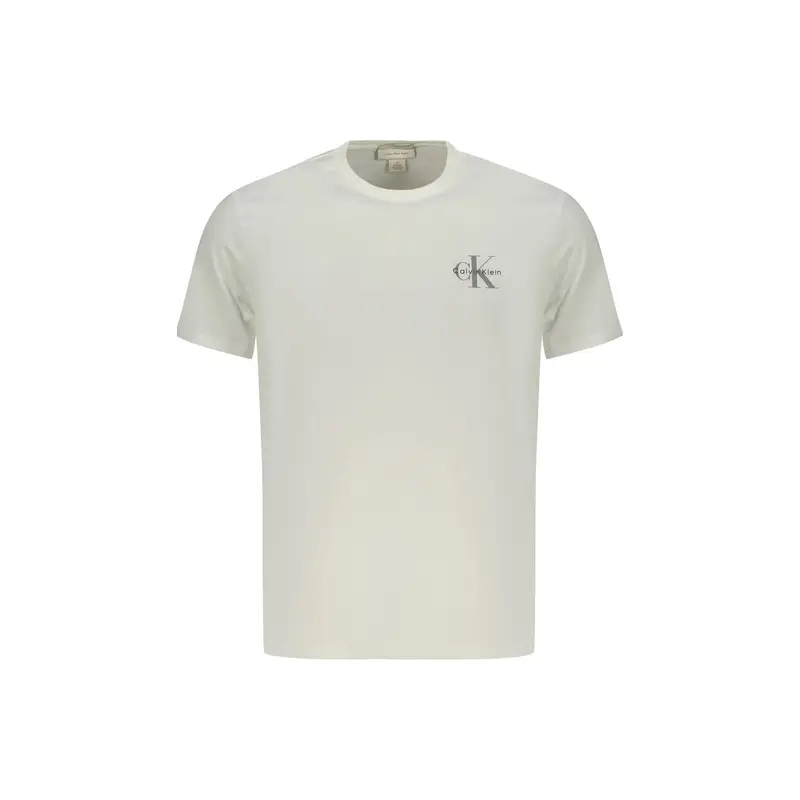 T-Shirt Maniche Corte Uomo Bianca Stampa Logo Bianco