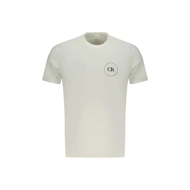 T-Shirt Maniche Corte Uomo Bianca Stampa Logo Bianco