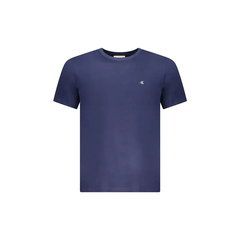T-Shirt Maniche Corte Uomo Blu Ricamo
