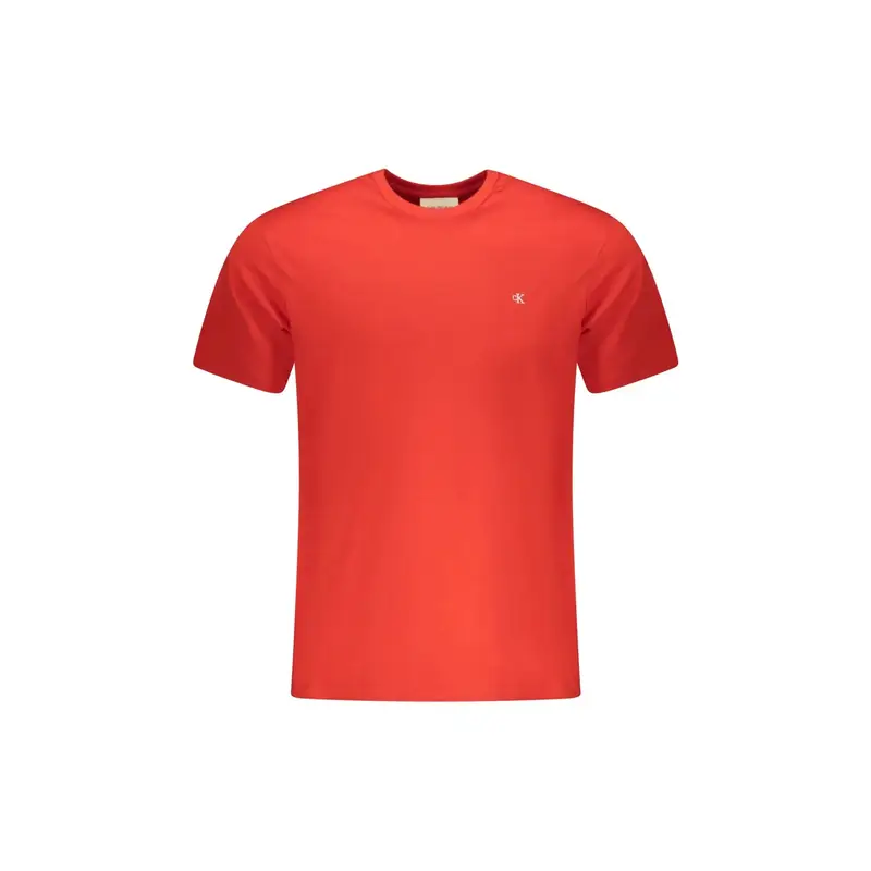 T-Shirt Maniche Corte Uomo Rossa Ricamo Logo Rosso