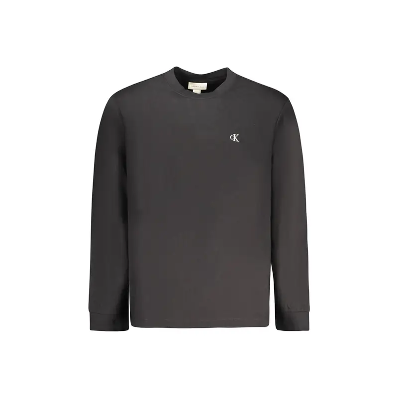 T-Shirt Maniche Lunghe Uomo Nera Ricamo Nero