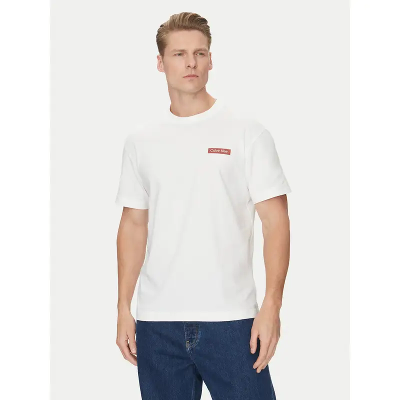 T-shirt Overlay Print K10K114158 Bianco Regular Fit