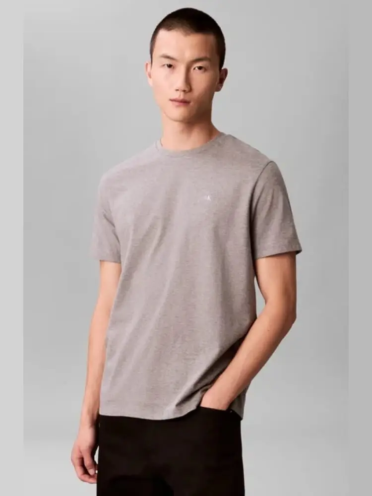 t-shirt uomo grigia con micro logo