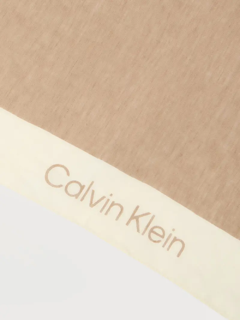 Telo da mare crema / marrone miniatura 3