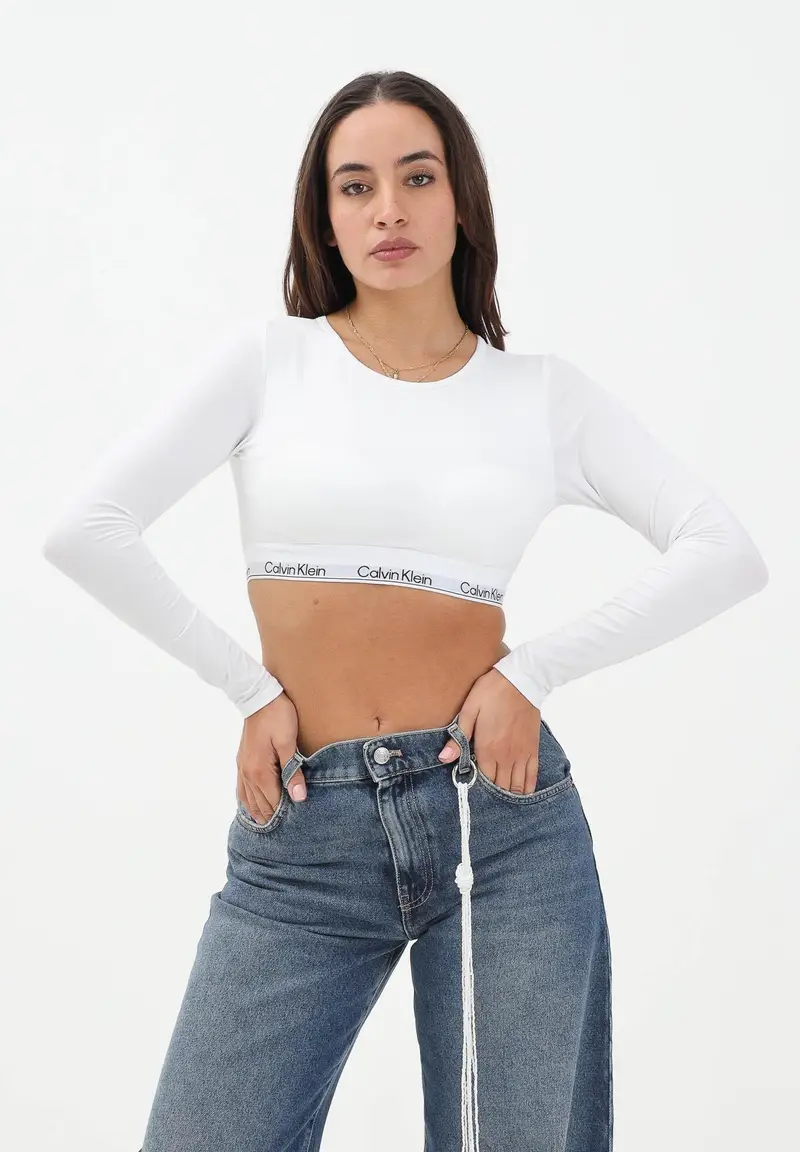 Calvin Klein Top Donna Bianco 2910865 miniatura 2
