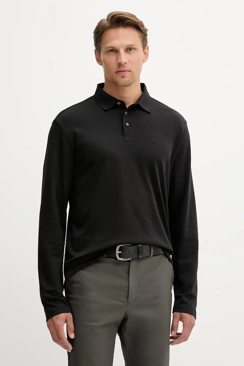 top a maniche lunghe in cotone colore nero LV040EM909