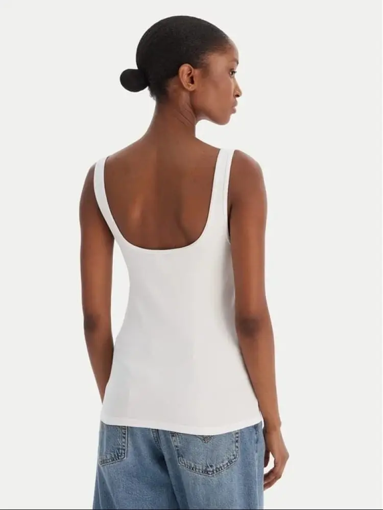 top bianco donna logo sul davanti miniatura 2