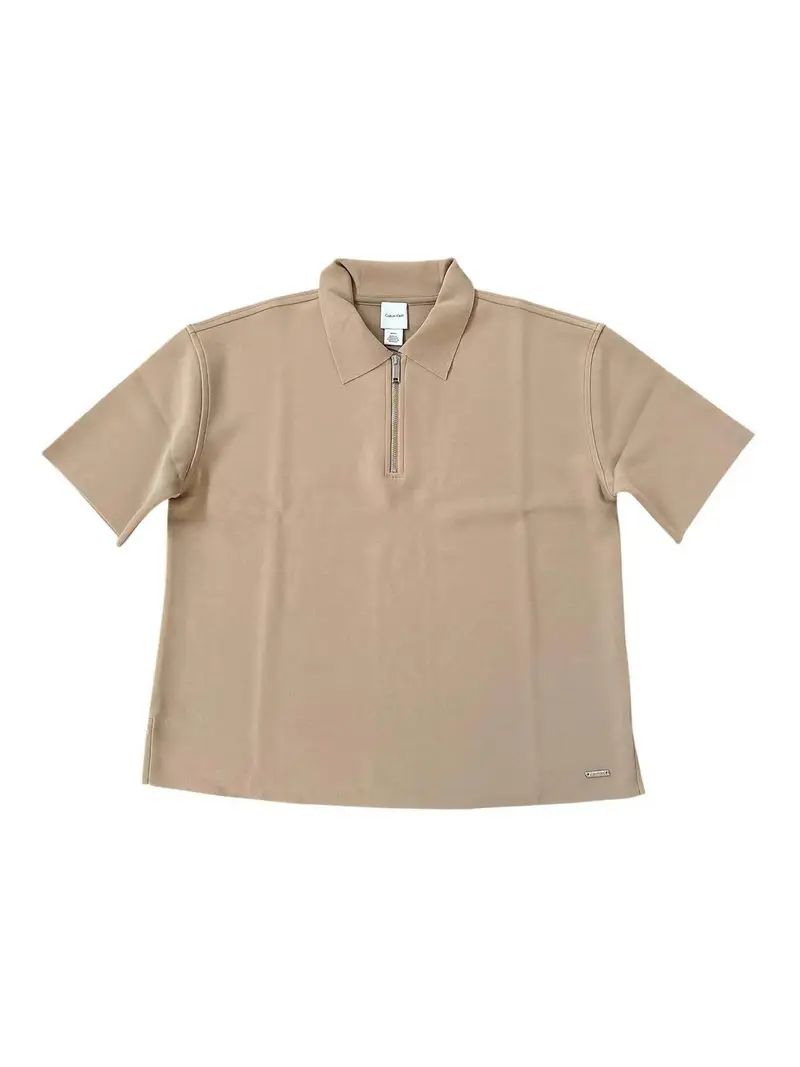 Top con cerniera Marrone