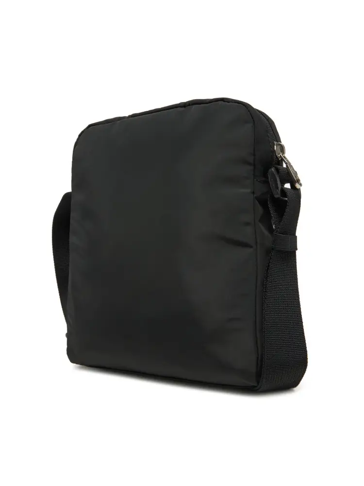 tracolla nera uomo in tessuto maxi logo sul davanti miniatura 3