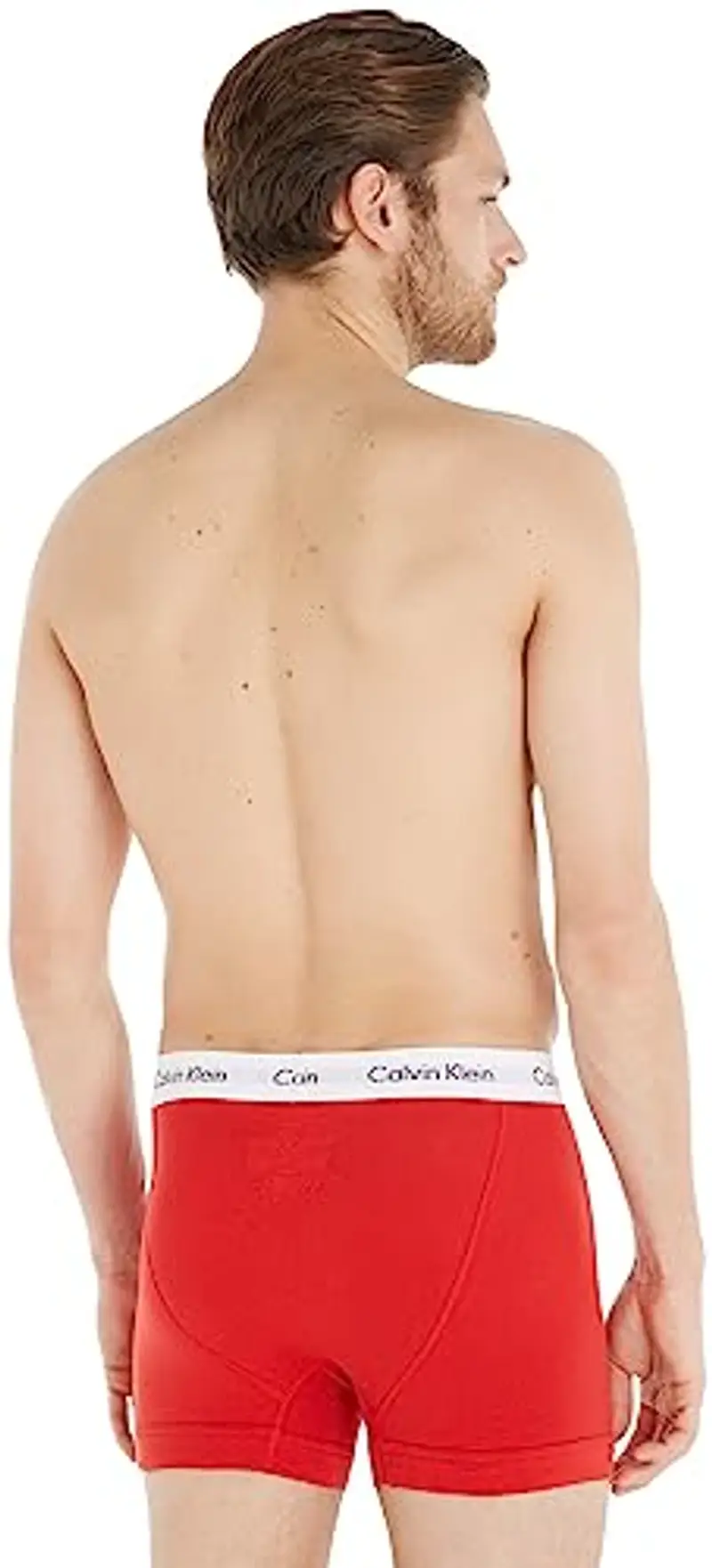 Calvin Klein Trunk 3pk 0000u2662g, Costume da Bagno Uomo, Multicolour (White/Red Ginger/Pyro Blue), L (Pacco da 3) miniatura 2