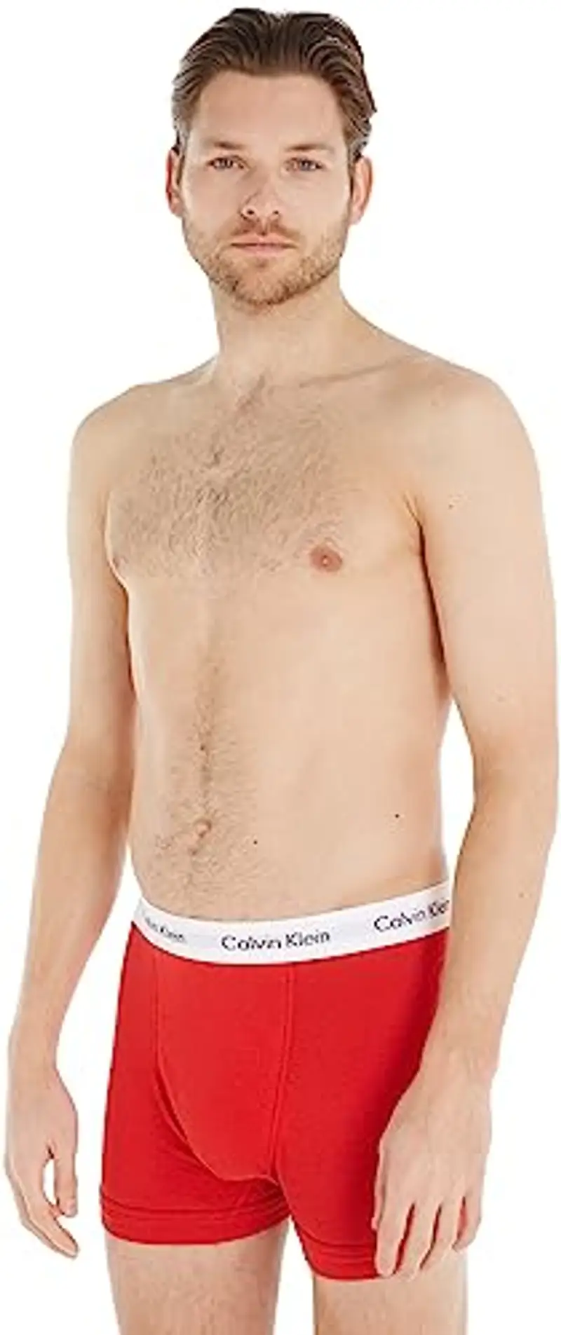 Calvin Klein Trunk 3pk 0000u2662g, Costume da Bagno Uomo, Multicolour (White/Red Ginger/Pyro Blue), L (Pacco da 3) miniatura 3