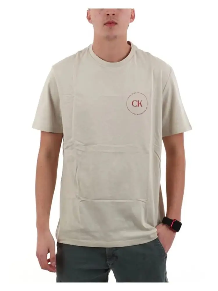 tshirt beige uomo maxi logo
