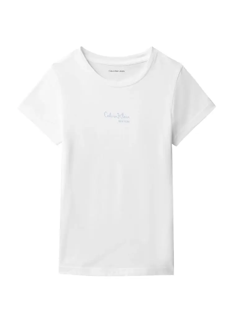 tshirt bianca bambina con logo