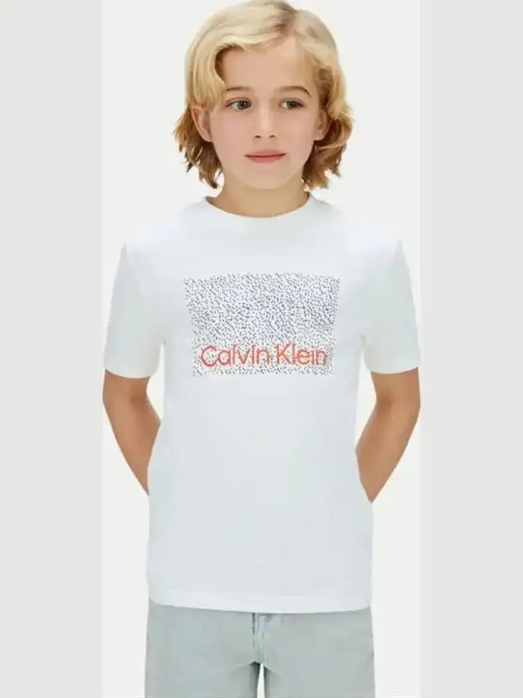 tshirt bianca bambino maxi logo