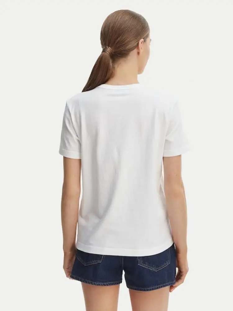 tshirt bianca donna logo sul davanti miniatura 2