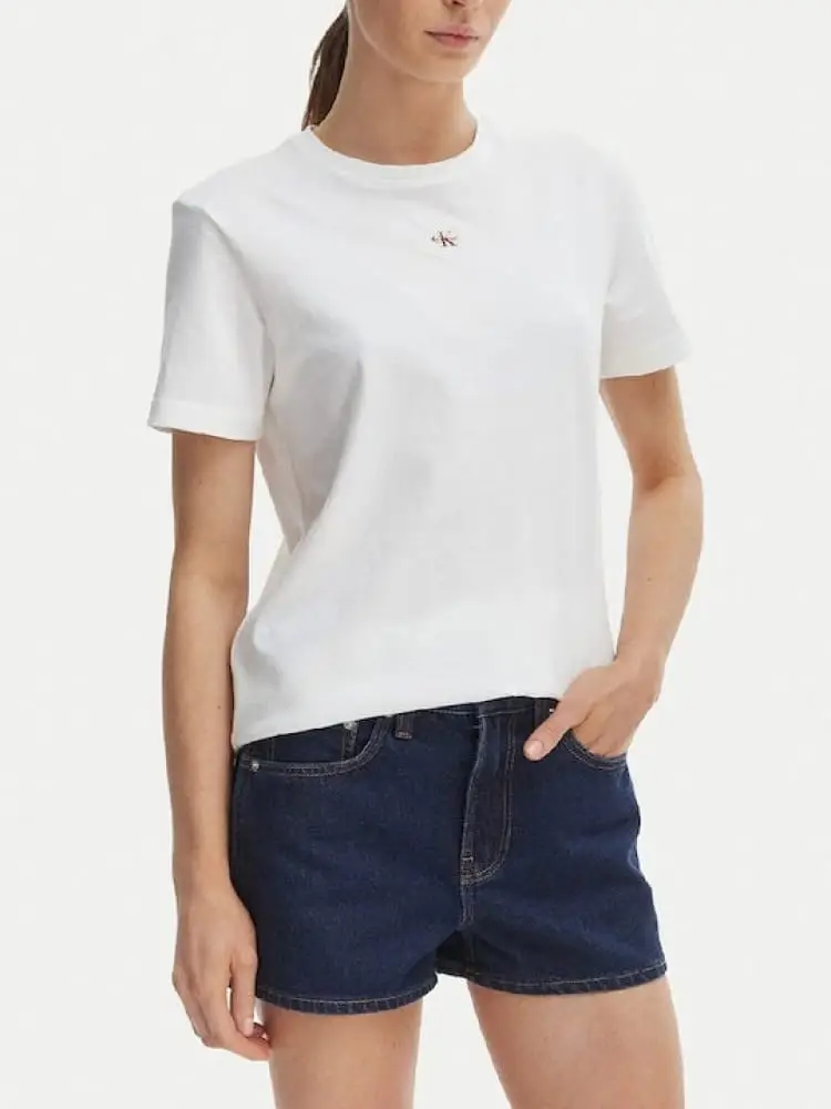 tshirt bianca donna logo sul davanti