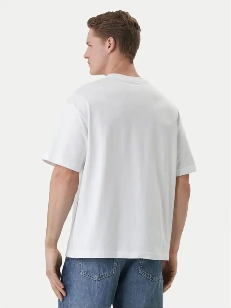 tshirt bianca uomo con logo miniatura 2