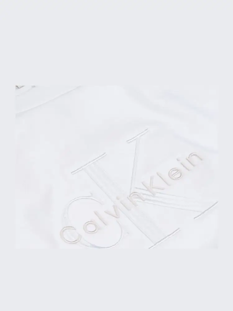 tshirt bianca uomo in cotone logo in rilievo sul davanti miniatura 3