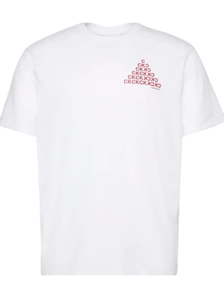 tshirt bianca uomo in cotone maxi logo sul retro