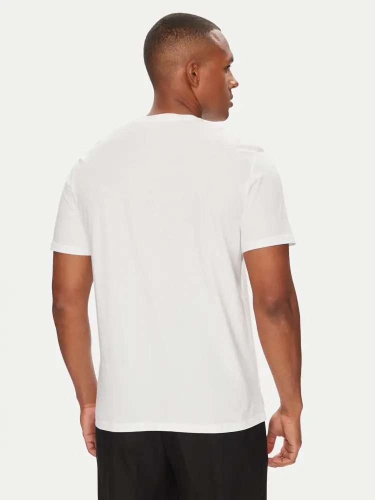 tshirt bianca uomo in cotone stampa logo lettering sul davanti miniatura 2