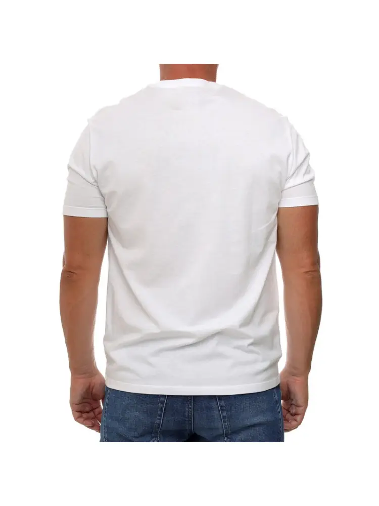 tshirt bianca uomo in cotone stampa logo sul petto miniatura 2