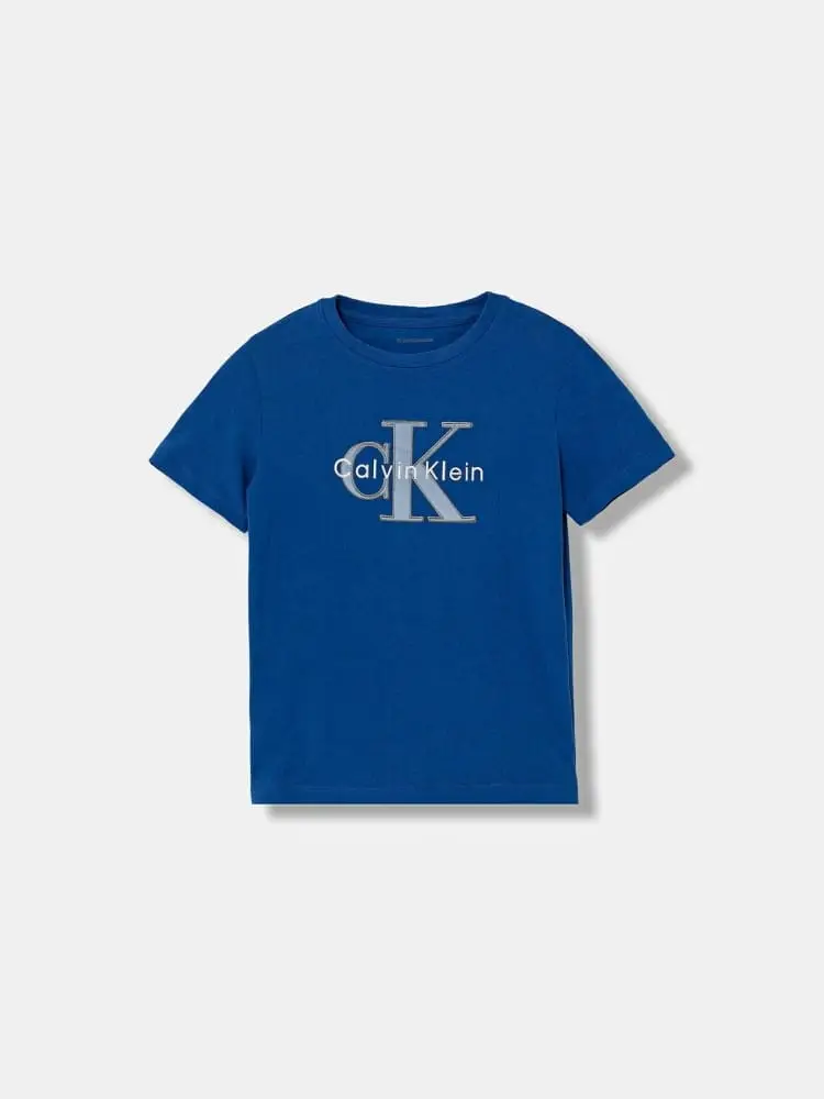 tshirt blu bambino con logo