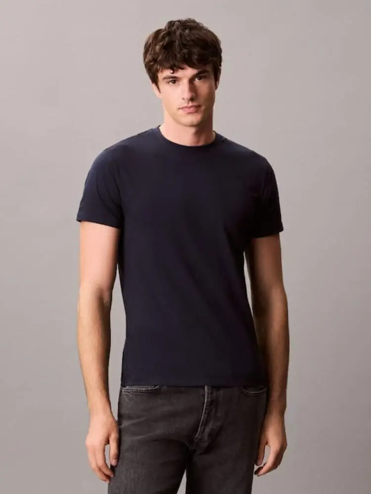 tshirt blu navy uomo micro logo