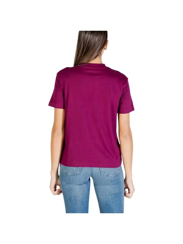 tshirt bordeaux donna logo sul davanti miniatura 2