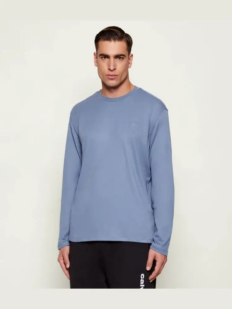 tshirt celeste polvere uomo mini logo