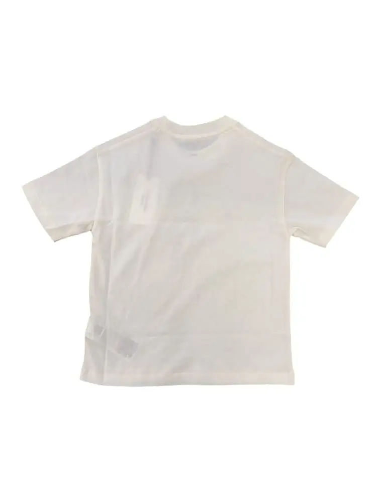 tshirt crema bambino maxi logo blu miniatura 2