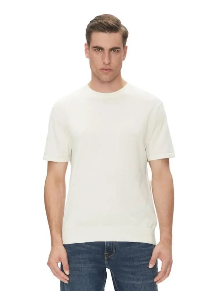 tshirt ecru uomo mini logo