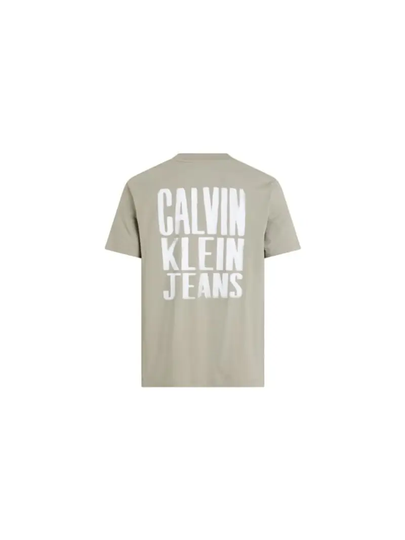 Calvin Klein tshirt grigia uomo in cotone maxi logo sul retro a contrasto miniatura 2