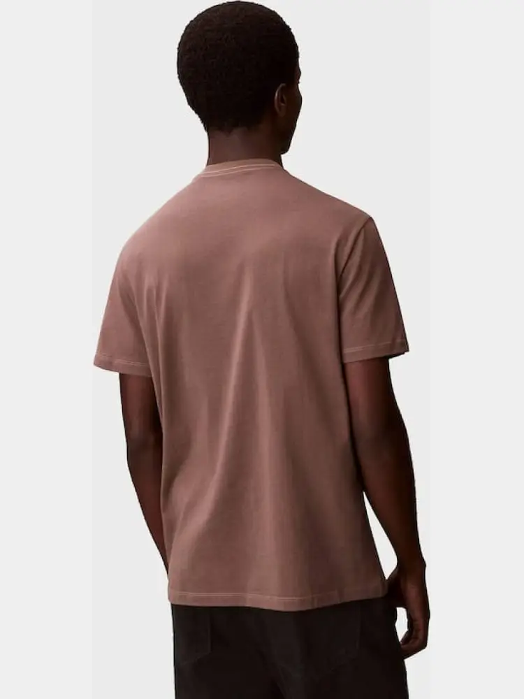 tshirt marrone uomo logo lettering miniatura 2