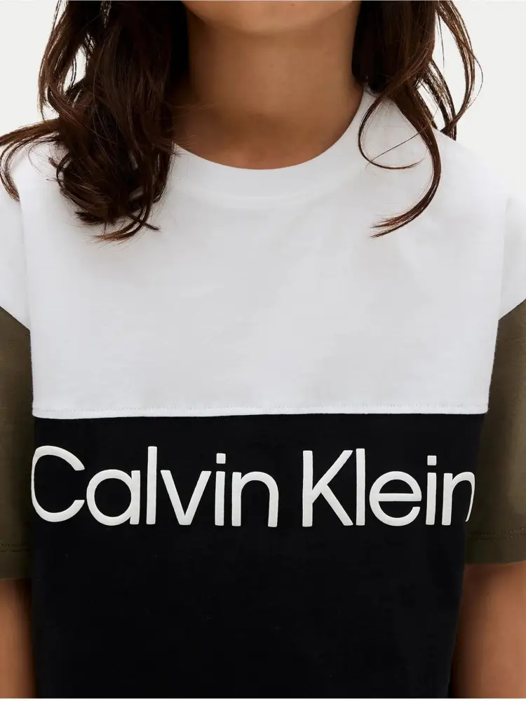 tshirt multicolor bambino in cotone maxi logo sul davanti miniatura 3